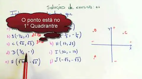 Em qual quadrante está localizado o ponto 2 4?