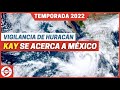 Vigilancia de huracán en Baja California Sur ante el azote inminente del huracán Kay.