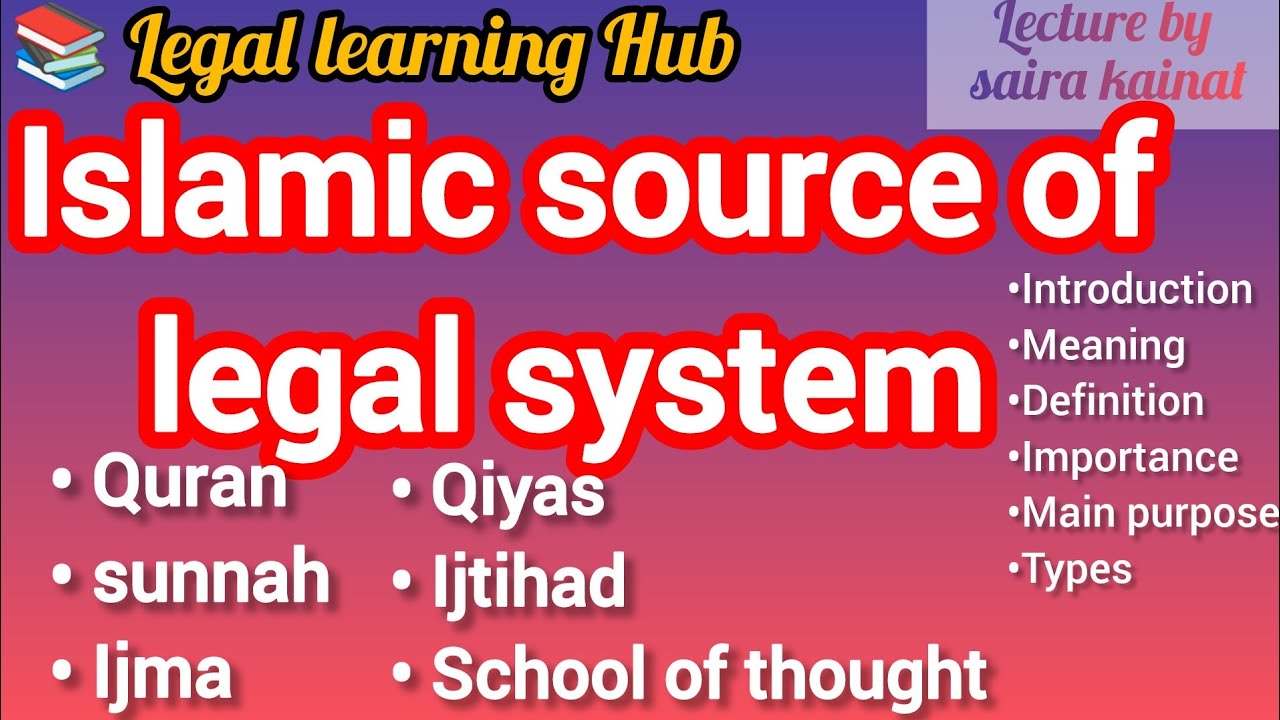 Islamic source of law || Quran|| sunnah|| Qiyas|| Ijma || Ijtihad|| different school of thought||