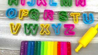 Satisfying video: Rainbow colors with clay and colorful letters