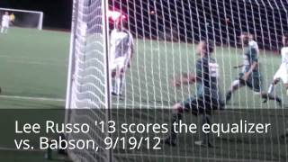 Lee Russo '13 scores the equalizer vs. Babson, 9/19/12