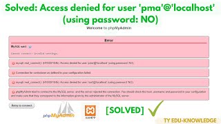 Solved ERROR: Access denied for user 'pma'@'localhost' (using password: NO) screenshot 4