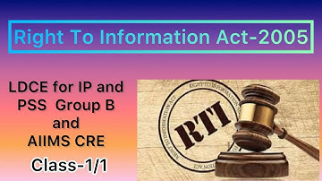 RTI ACT, 2005 // CLASS-1 PART-1