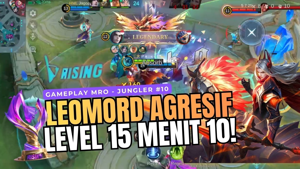 Leomord Agresif! - Gameplay MRO #Part8 | Jungler Max Level Menit 10!