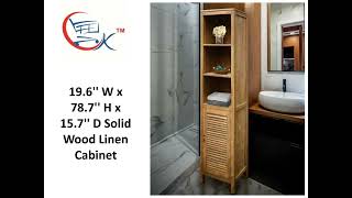 Bathroom Linen Cabinets:19.6'' W x 78.7'' H x 15.7'' D Solid Wood Linen Cabinet