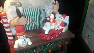 Santa Claus Play Christmas Songs 1990 Lighted Musical Workbench