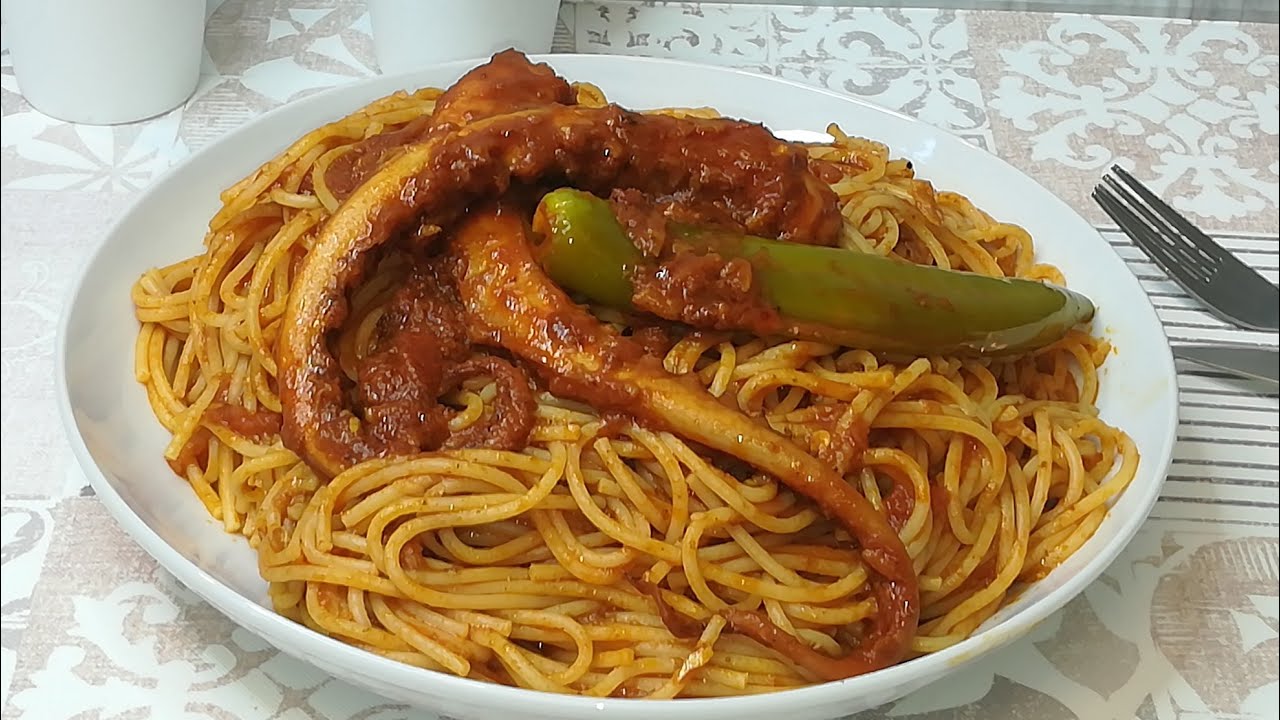 مقرونة تونسية بالقرنيط/makrouna tunisienne au Poulpe/les pâte Au Poulpe/ma9rouna