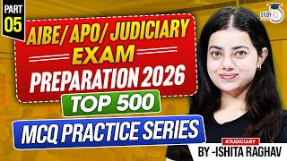 AIBE/ APO/ JUDICIARY EXAM PREPARATION 2026 | TOP 500 MCQ PRACTICE SERIES | PART 5 | By- Ishita ma’am