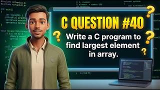 C Programming Question #40 | Find Largest Element in Array in C