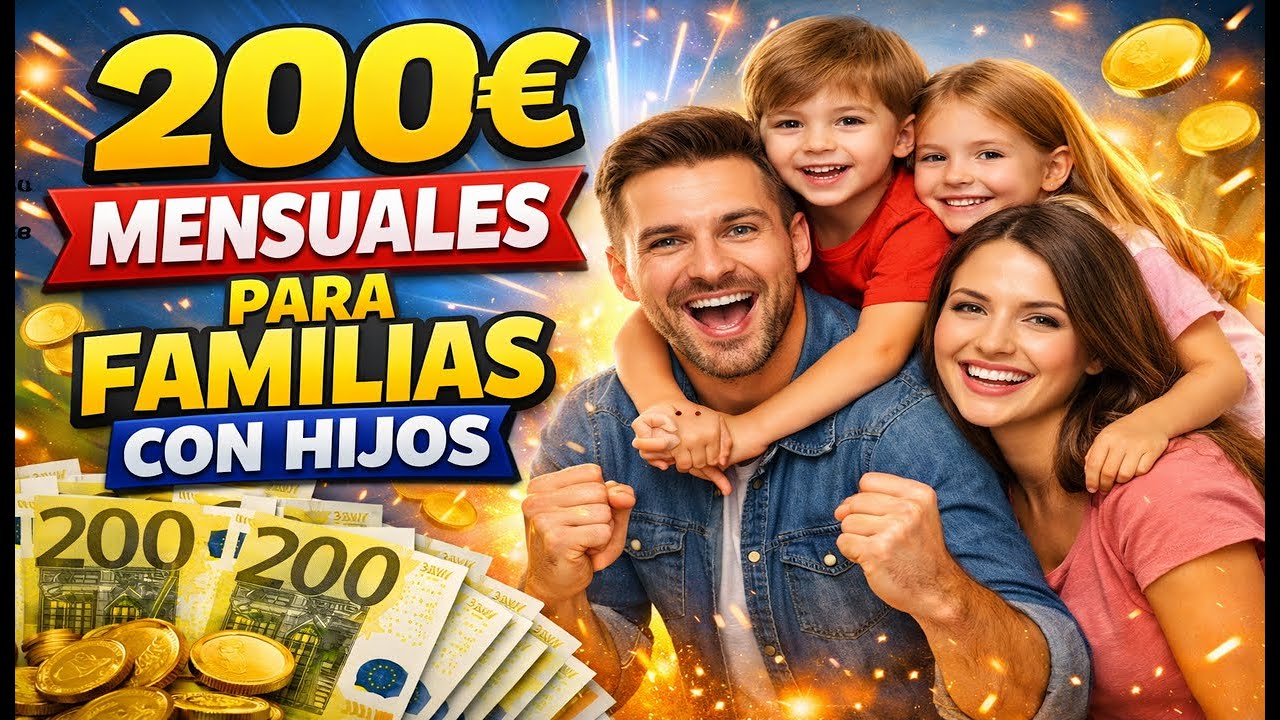 🟢AYUDA 200 € a FAMILIA con HIJOS AHORA en 2026 SIN LÍMITES de INGRESOS🟢