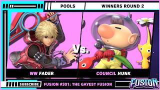 Fusion #301: The Gayest Fusion - Pools - Winners Round 2 - Fader (Shulk) VS Hunk (Olimar) - SSBU