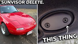 Mazda Miata easy Sun Visor Delete