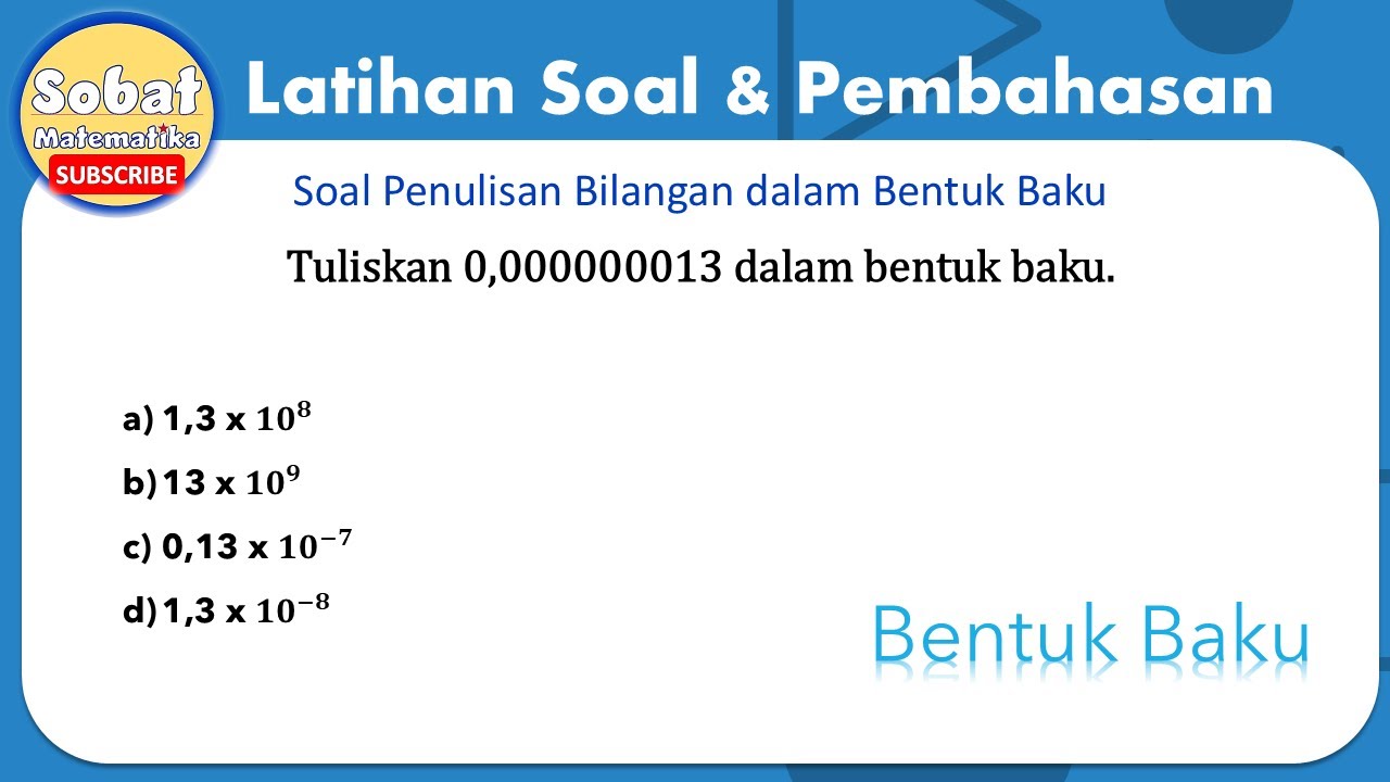 Jawaban Soal Kuis Bilangan Bentuk Baku #bilangandesimal #matematika #matematikasmp
