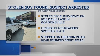 Stolen SUV found suspect arrested