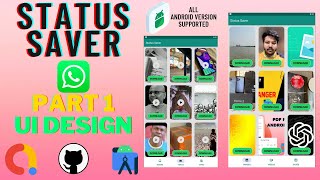 How To Create WhatsApp Status Saver App in Android Studio Tutorial || Kotlin || UI Design || Part-1 screenshot 5