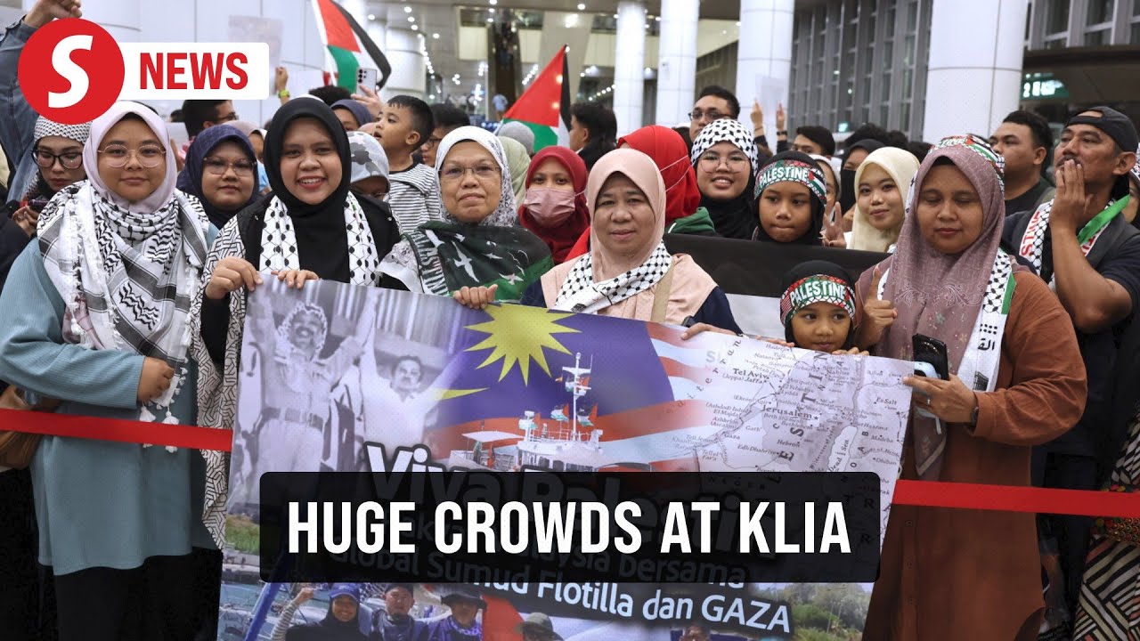 Shouts of 'Free, free Palestine' heard in KLIA as crowd gathers