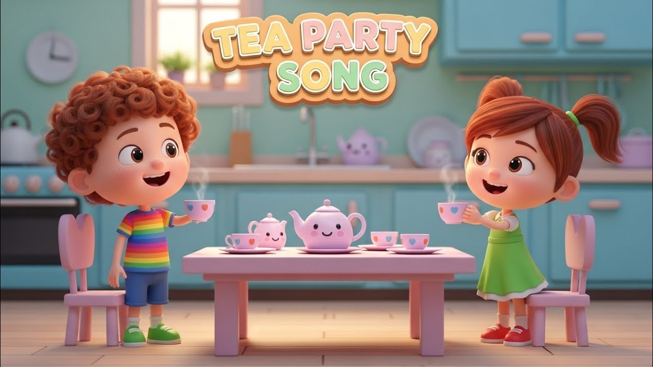 Tea Party Song for Kids ☕🎵 | Fun 3D Cartoon Nursery Rhyme | Hip Hop TV
