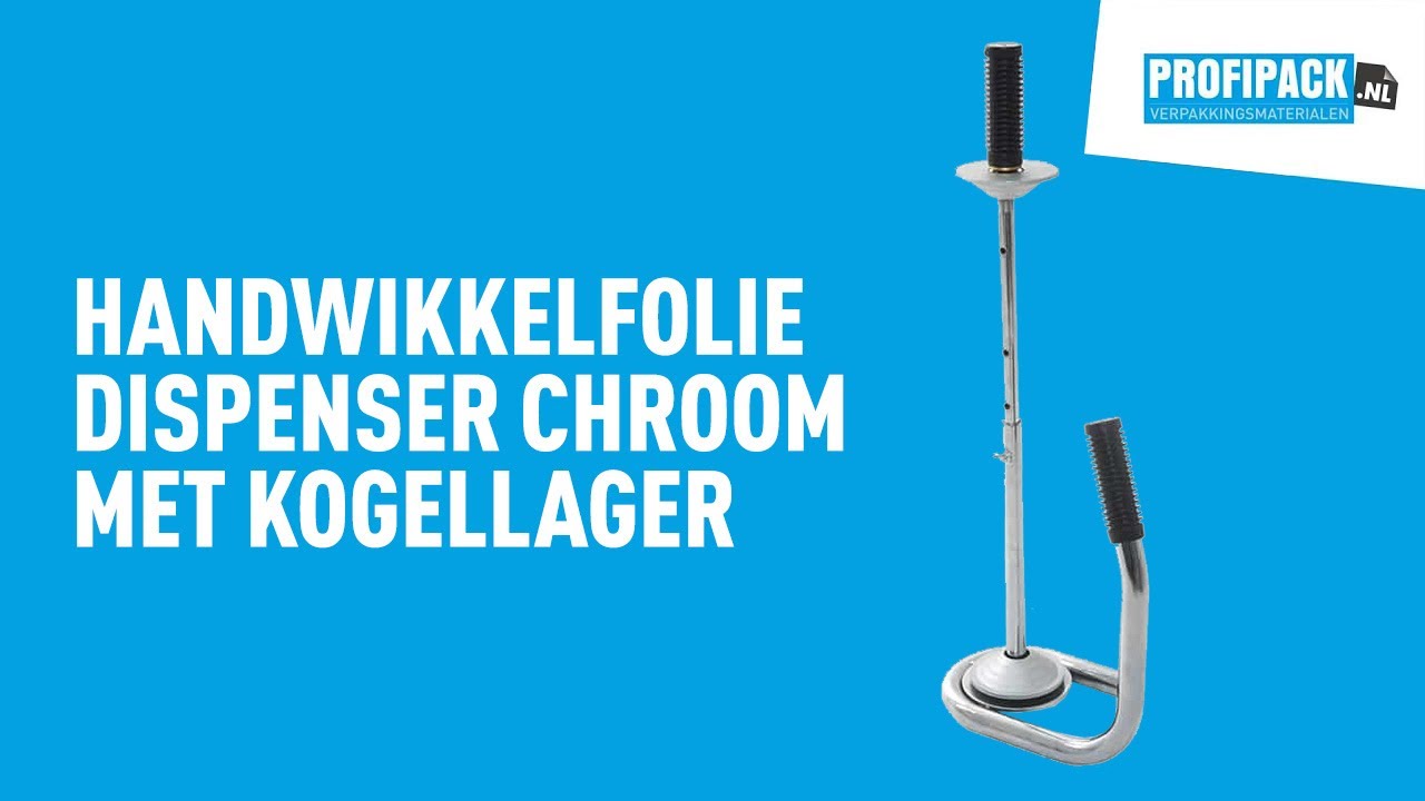 Handwikkelfolie dispenser chroom met kogellager: Profipack productdemo