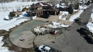 Golden Stamped Concrete Driveway Day 2 (303) 622-3191