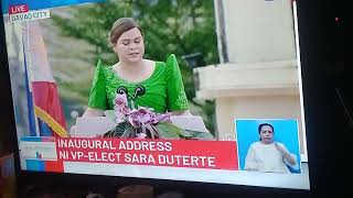 Watching TV inauguration vp Sarah Rodrigo doterte davao city June  19  2022