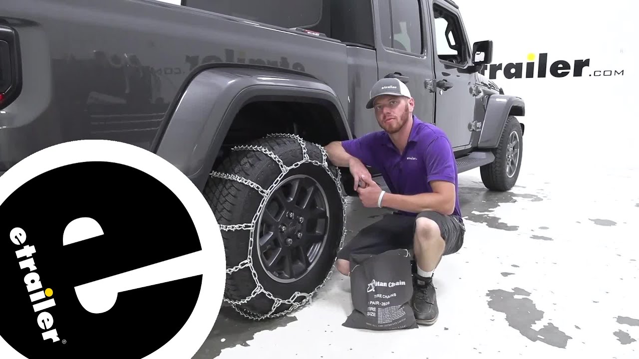 etrailer | Titan Chain V-Bar Snow Tire Chains Installation - 2021 Jeep  Gladiator - YouTube