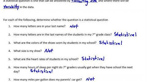 I can identify statistical questions and describe them as numerical or categorical