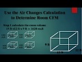    how to calculate cfm of room air changes