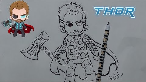 Thor⚡️Odin Son Drawing 💙 How to draw Thor sketch using ball pen | Avengers Drawing 😍 Super Artist
