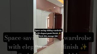 Modern Pastel Sliding Wardrobe with Loft Storage ideas #wardrobedesign