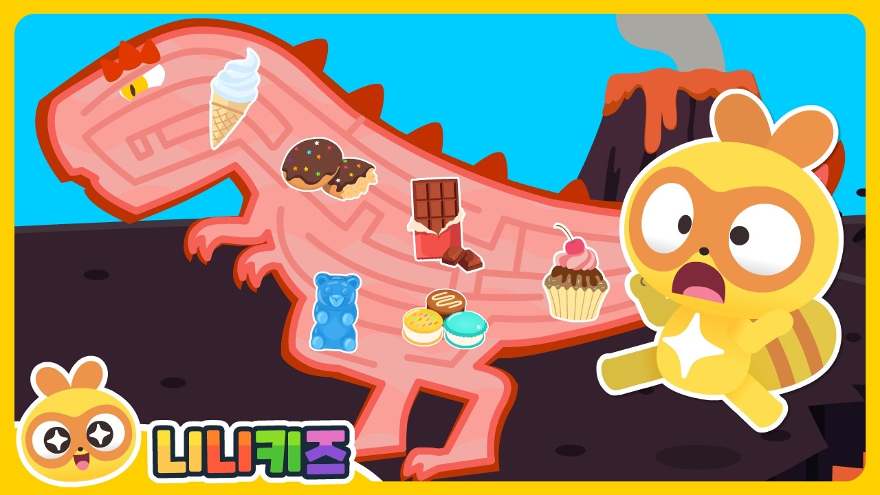 티라노가 무엇을 먹었을까요? | 공룡 몸 탐험 | 미로 탈출 | 초콜릿? 케이크? 도넛? | 단어놀이 | 니니키즈 NINIkids