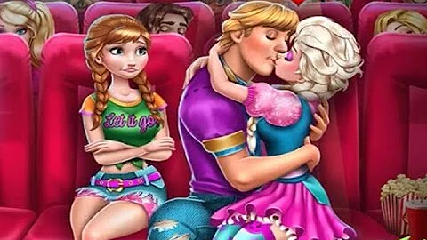 Are Frozen Elsa & Kristoff KISSING?  Disney Princess Anna Love Problems Video Game