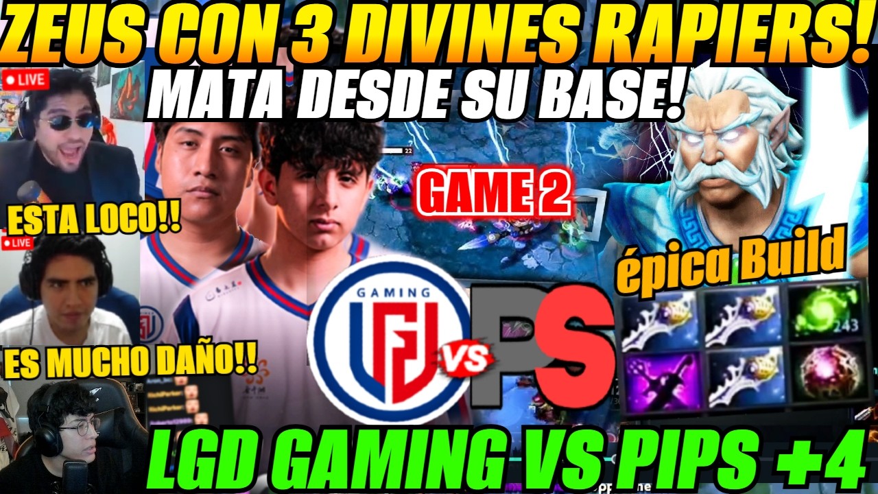 😲ZEUS épica build con 3 DIVINE RAPIERS! analizan LGD GAMING vs PIPSQUEAK+4 Game 2 EWC 2026😲