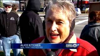 Protesters send message outside Walmart stores