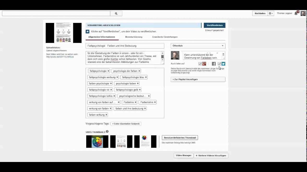 Farbpsychologie Keywordanalyse youtube
