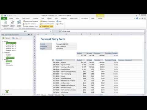 SQL Spreads Demo - Collect Financial Forecasting data using Excel and SQL Server