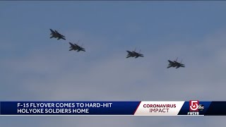 F-15 flyover comes to hard-hit Holyoke Soldiers Home