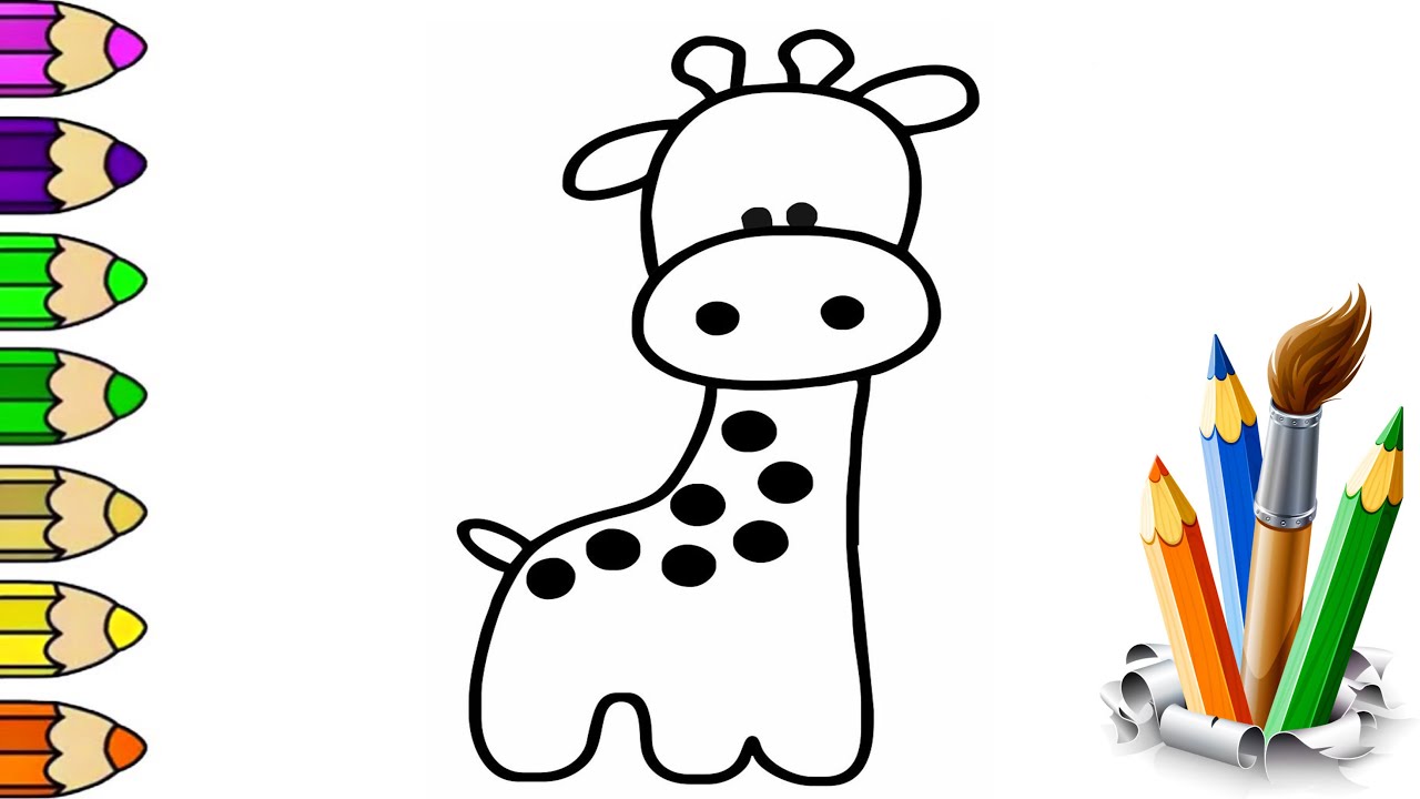 Giraffe drawing easy for kids / Desenho de girafa fácil para crianças ...