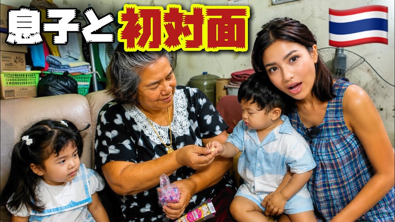 【初対面】1歳半の息子、タイのおばあちゃんに初めて会った瞬間、まさかの反応が!😂