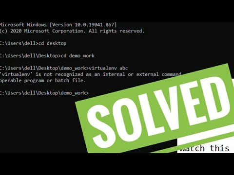 Virtualenv Is Not Recognized As An Internal Or External Command | Windows |  Solved 2021 - Youtube