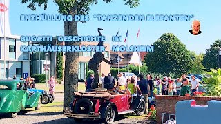 Enthüllung des Tanzenden Elefanten Bugatti Villa Gertrude Geschichte im Karthäuserkloster Molsheim