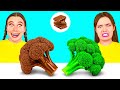 チョコレートの食べ物 vs 本物の食べ物のチャレンジ | 面白いシチュエーション そして失敗する DoDo Challenge