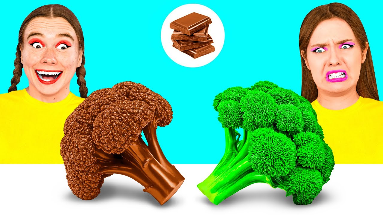 チョコレートの食べ物 vs 本物の食べ物のチャレンジ | 面白いシチュエーション そして失敗する DoDo Challenge
