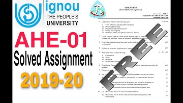 AHE 01 (2019-20) | FREE IGNOU SOLVED ASSIGNMENT