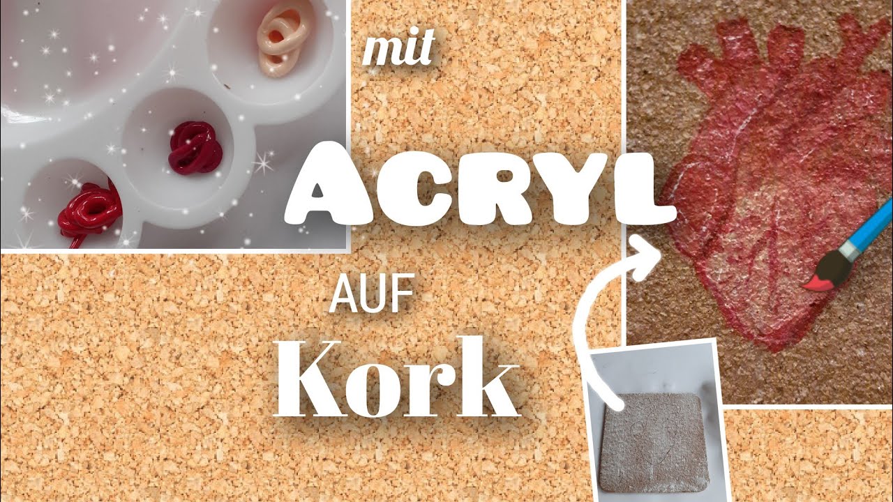 mit ACRYL auf KORK!💖 geht das gut?❤ das erste mal Acryl🖌