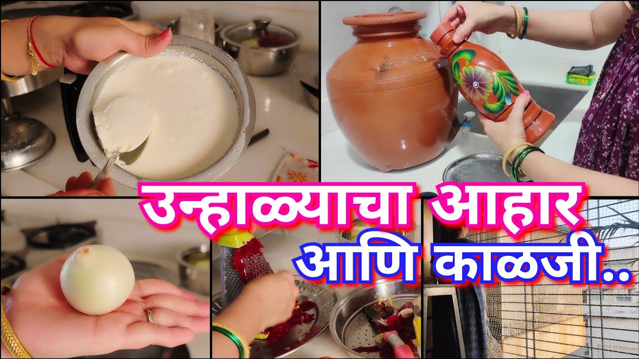 उन्हाळ्यात जेवणात बदल केले🥥🥗पक्ष्यांची नेट लावली 🐦‍⬛वातावरणानुसार सवयी बदलतात🤔summer season tips 🌞