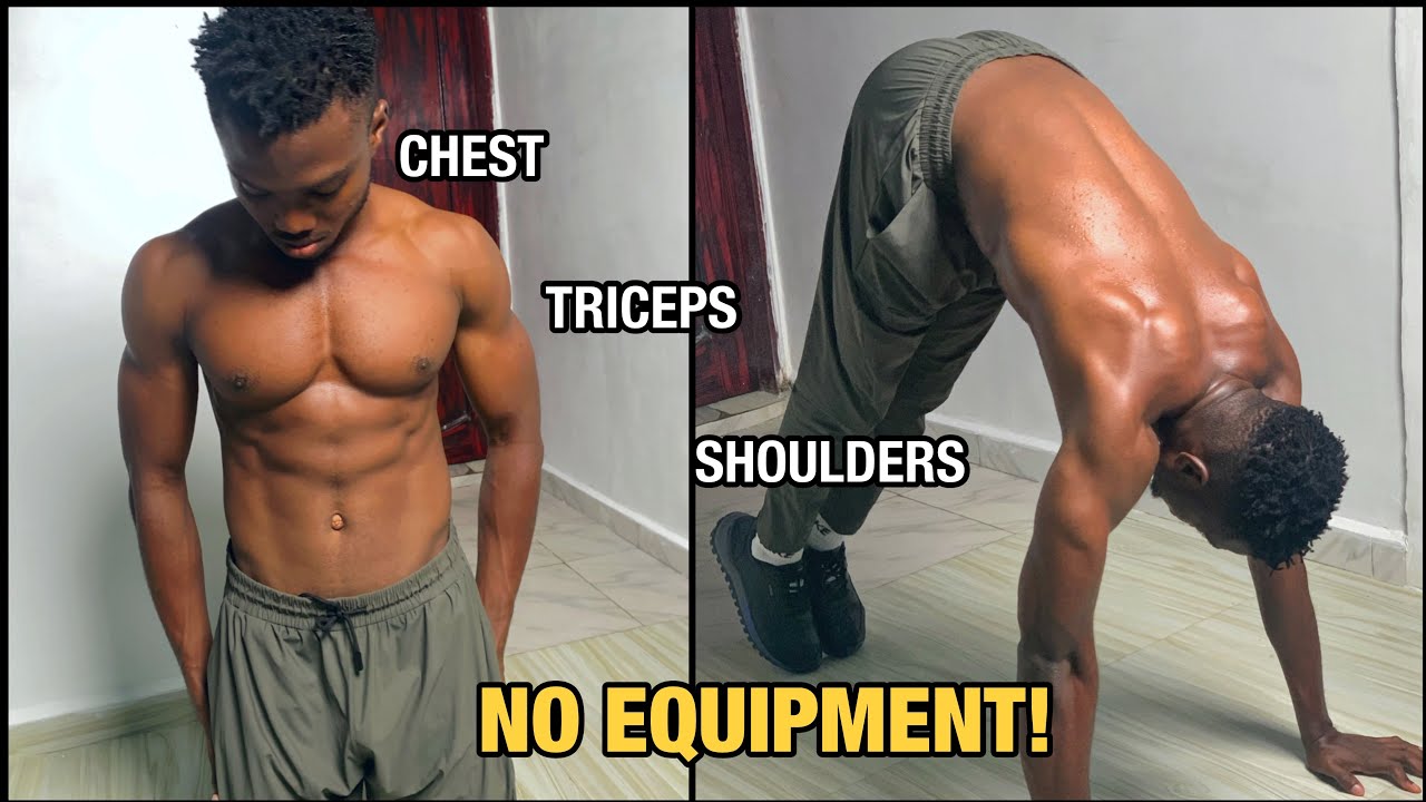 No Equipment Chest, Shoulders & Triceps Workout - YouTube