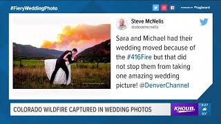 Couple captures Colorado wildfire in wedding photos