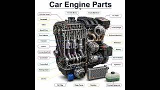 ⚙️ Every Major Part of a Car Engine Explained #gk #engineparts#motorspares