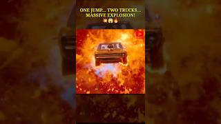🔥 ONE JUMP… TWO TRUCKS… MASSIVE EXPLOSION! 💥😱