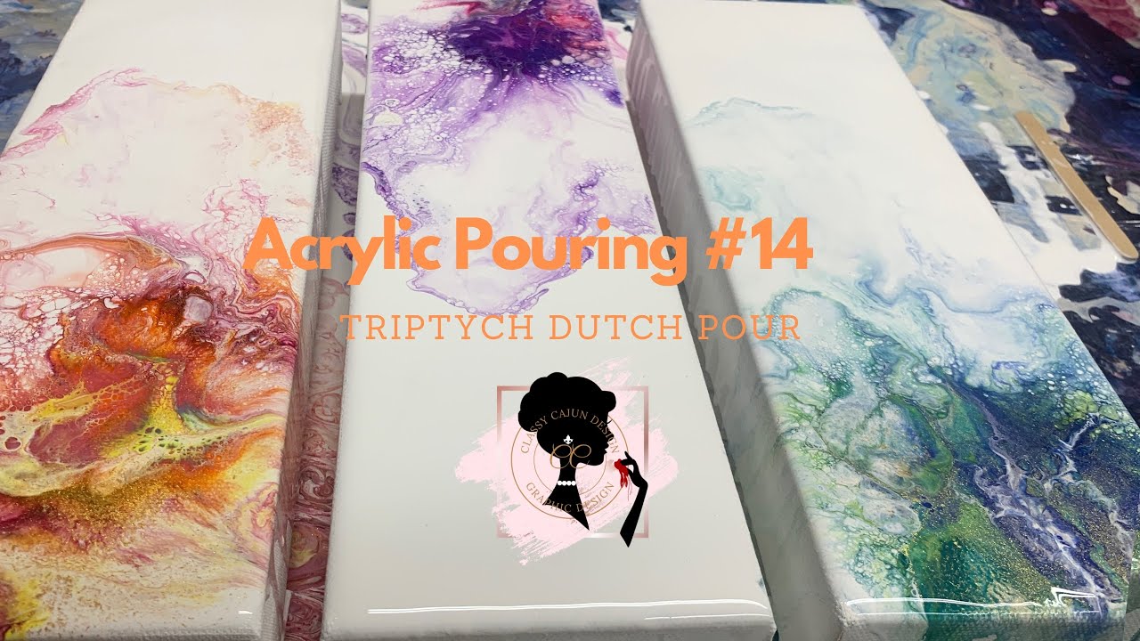 Acrylic Pouring #14 - Triptych Dutch Pour - YouTube